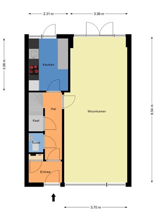 Floorplan - Vondellaan 23, 2951 TN Alblasserdam